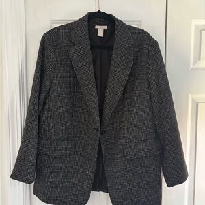 H&M Black and White Checkered Jacket